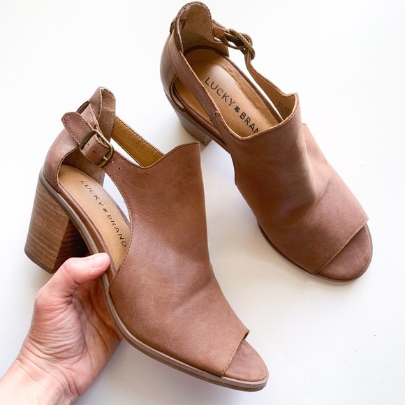 Lucky Brand Shoes - Lucky Brand Brown Kerne Leather Heel Sandals